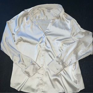H&M NWOT Satin Blouse Light Beige